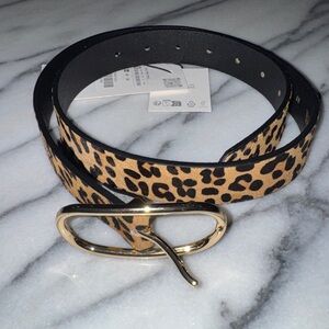 Leopard Print Leather Belt Zara
